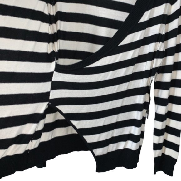 Kenneth Cole New York Striped Wrap Sweater - Picture 4 of 6